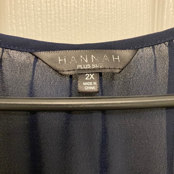 Navy Sheer Crochet Hannah Blouse Size 2XL - Picture 4 of 4